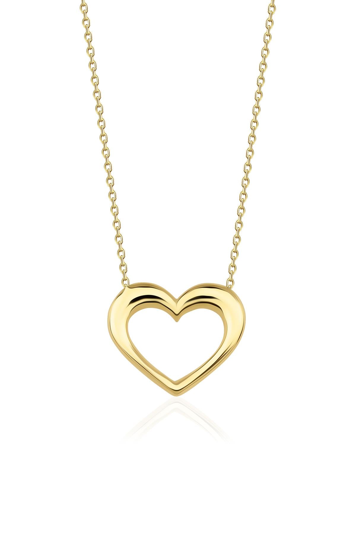 14K Gold Chunky Heart Necklace