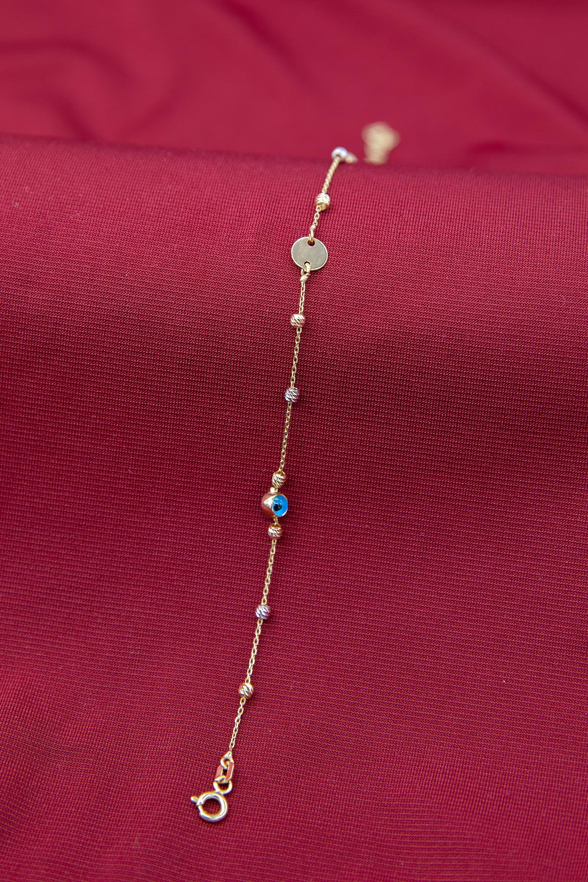 14K Gold Dorica Evil Eye Charm Bracelet