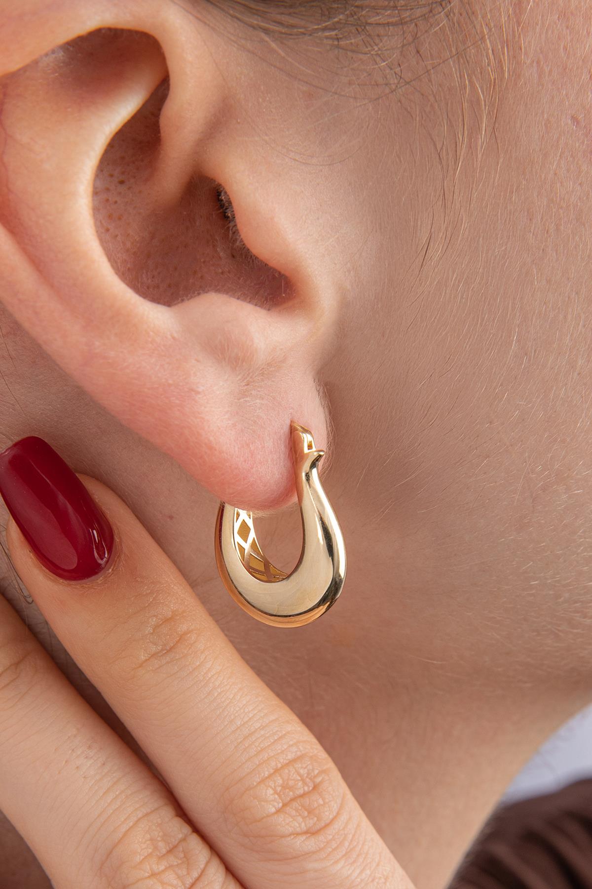 14K Gold Filtration Chunky Hoop Earrings