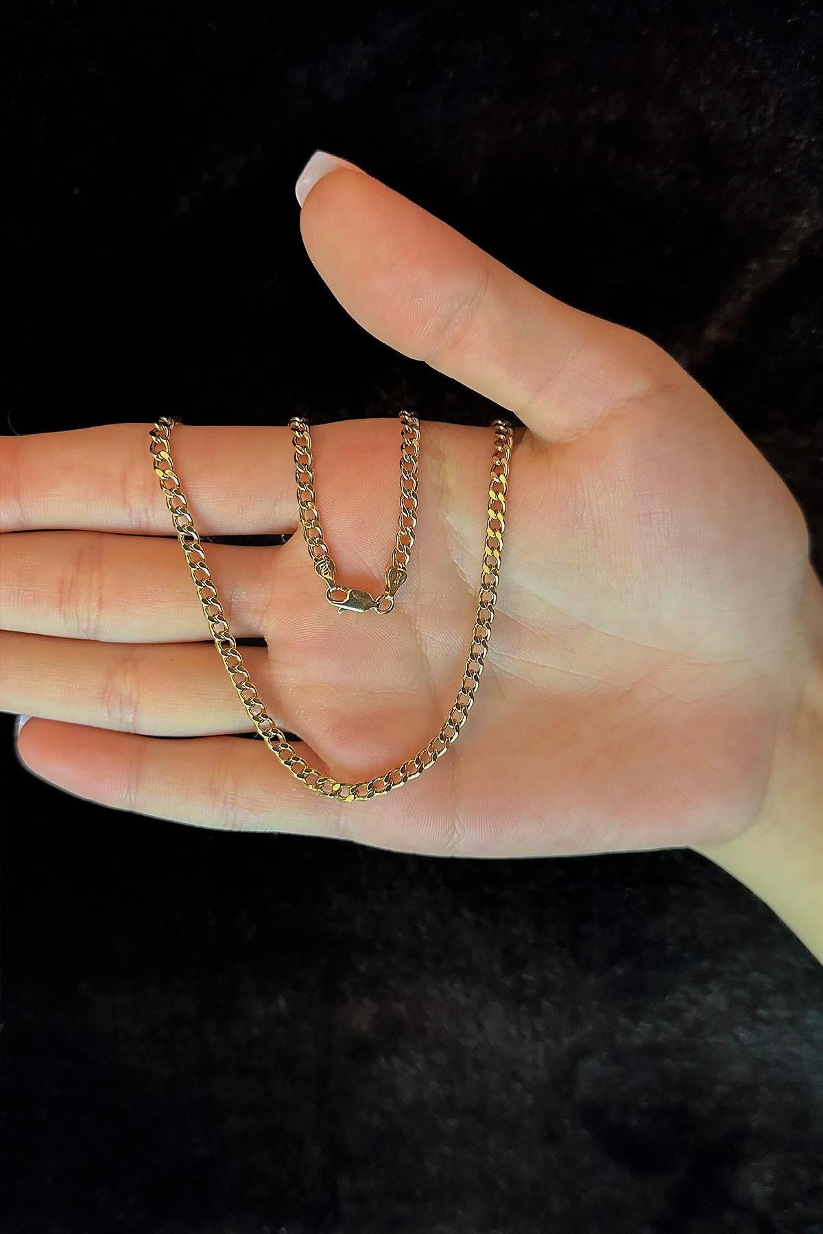 14K Gold Flat Cuban Chain 0.143 inch