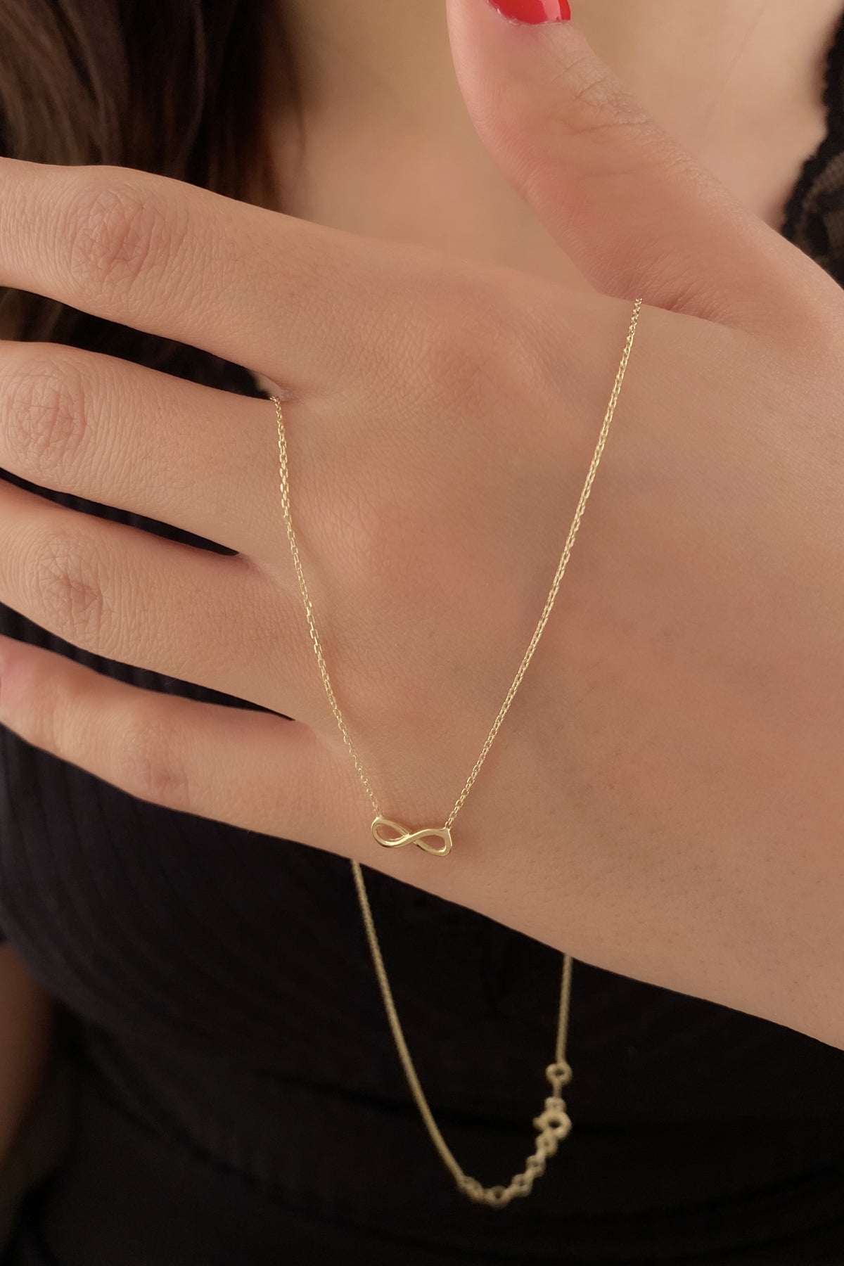 14K Gold Infinity Necklace