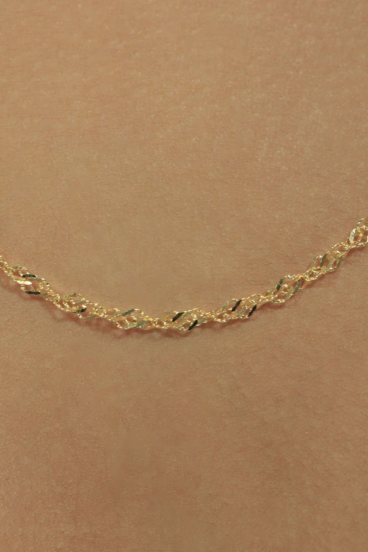 14K Gold Italian Snake Back Chain With Sailor Lock 0.102 inch