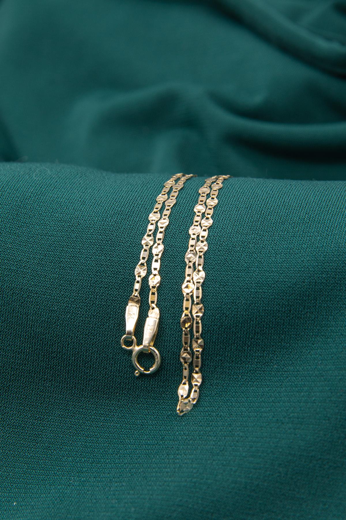 14K Gold Mirror Link Mariner Hand Chain