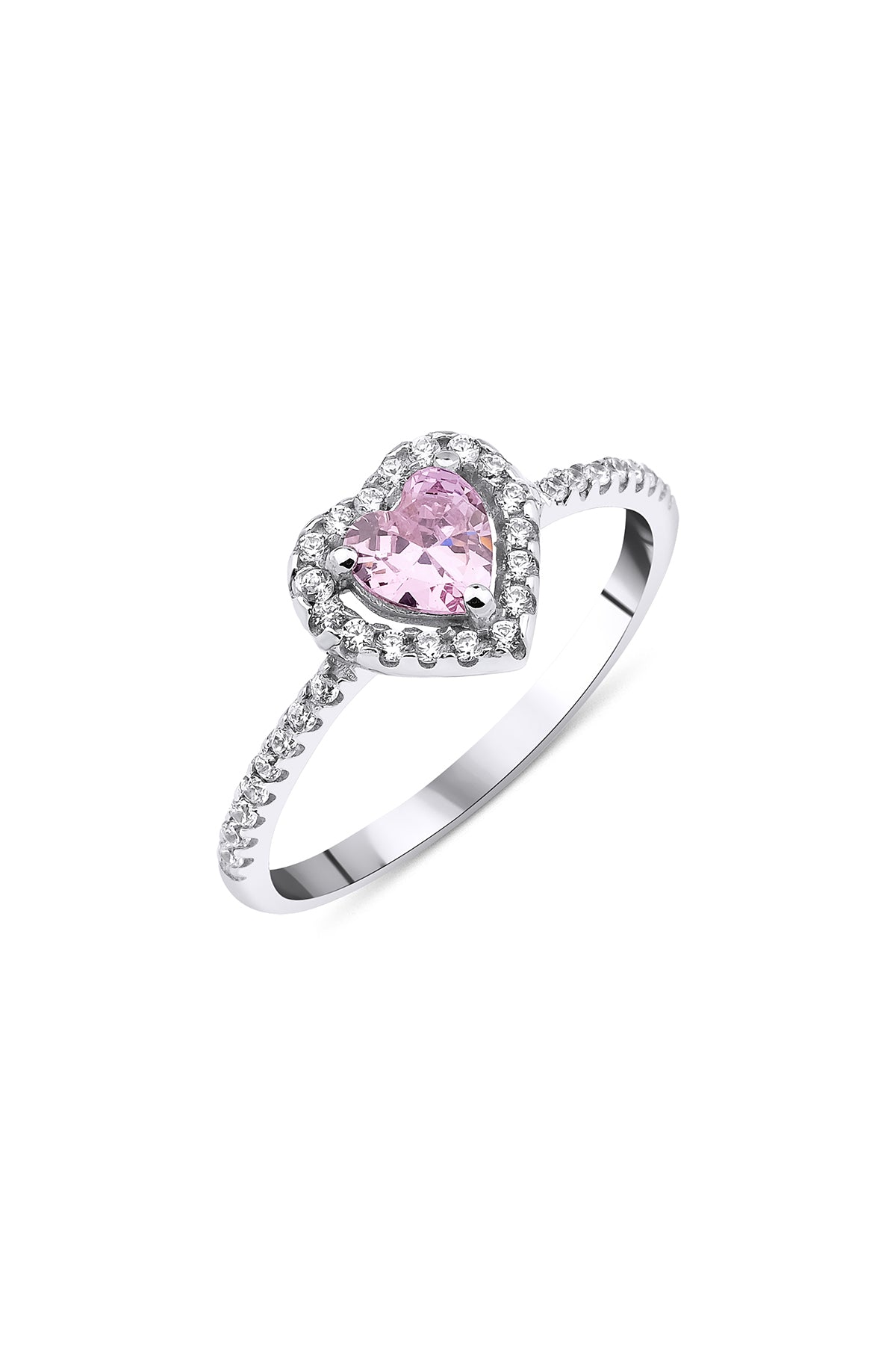 14K Gold Pink Heart Shaped Stone Ring