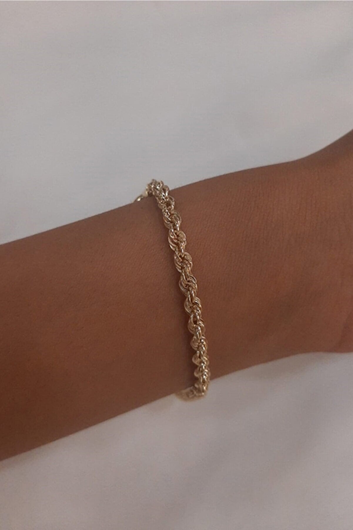 14K Gold Rope Bracelet 0,149 inch
