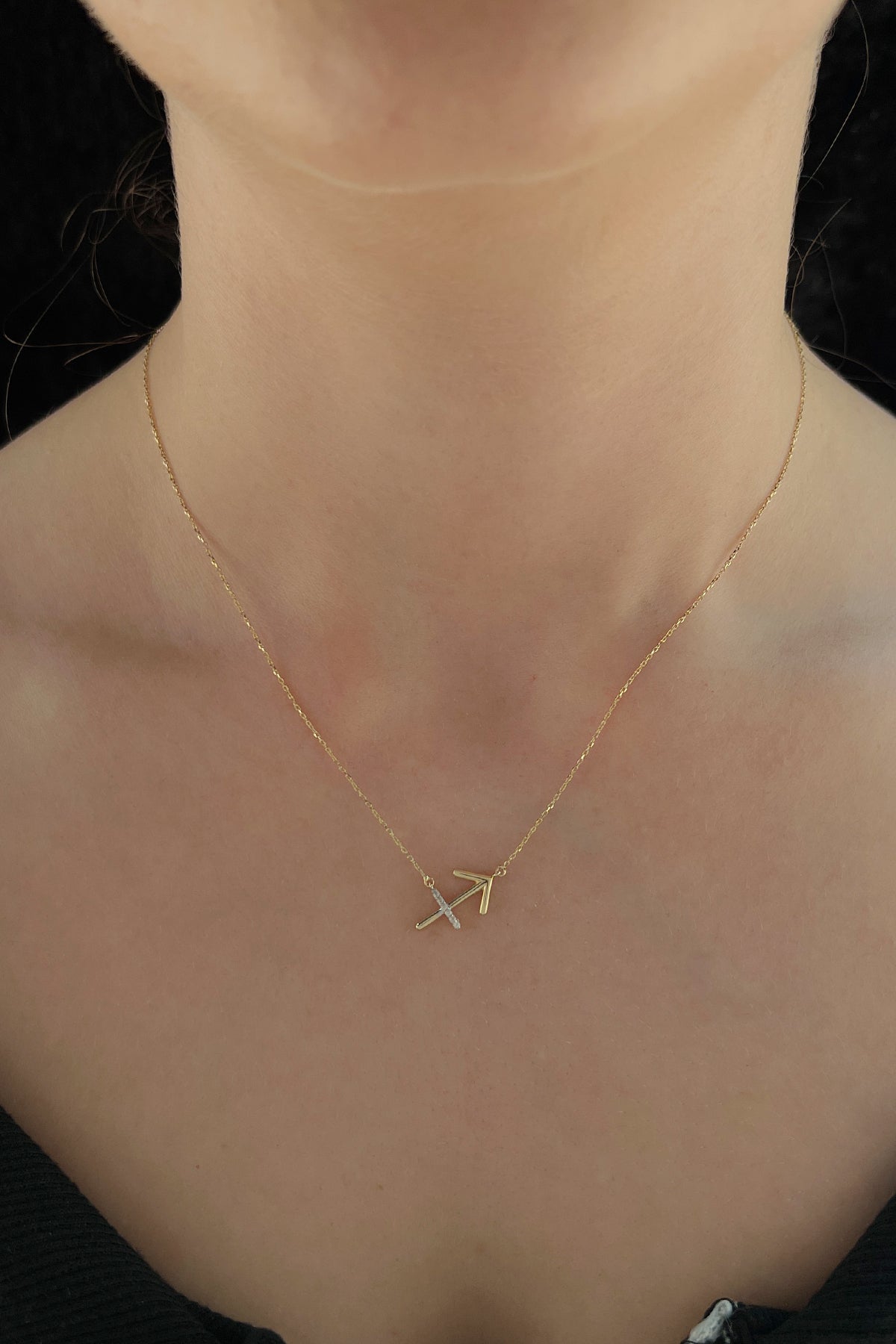 14K Gold Sagittarius Zodiac Sign Necklace