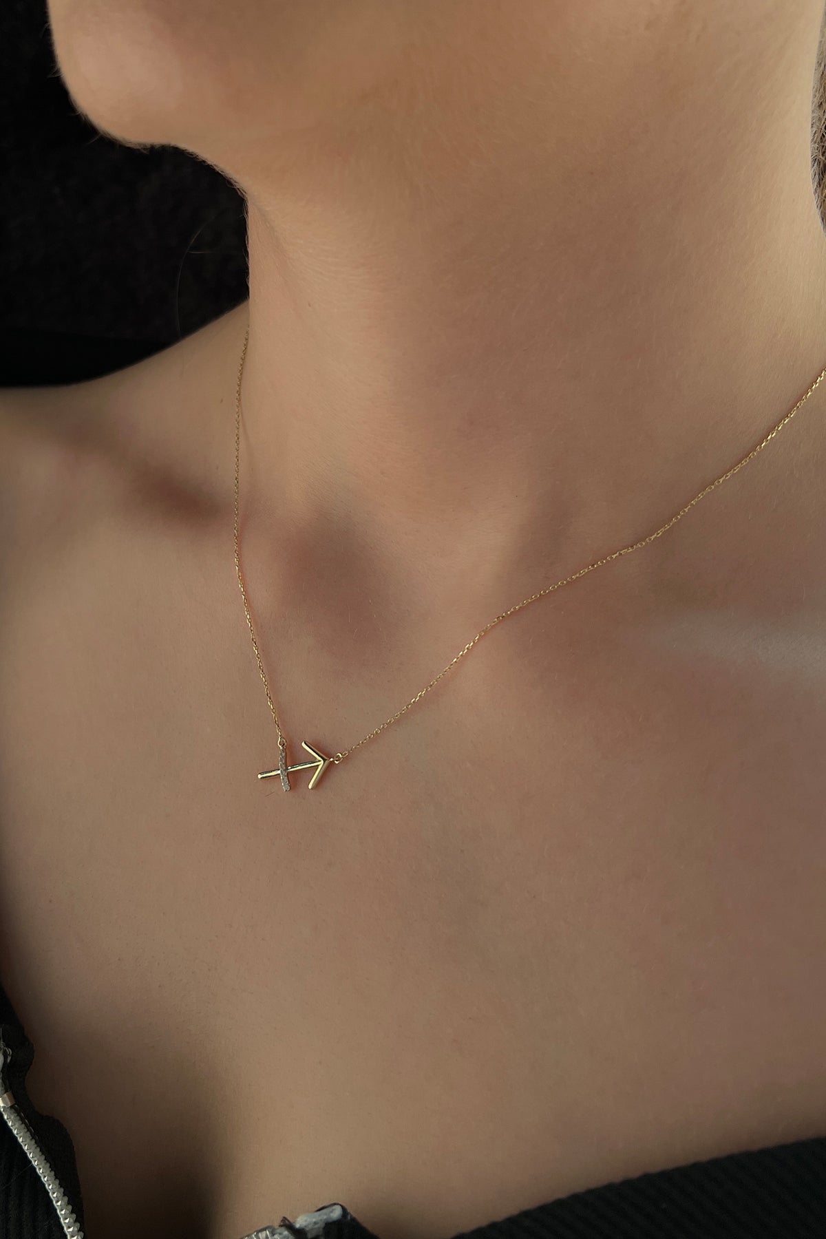 14K Gold Sagittarius Zodiac Sign Necklace