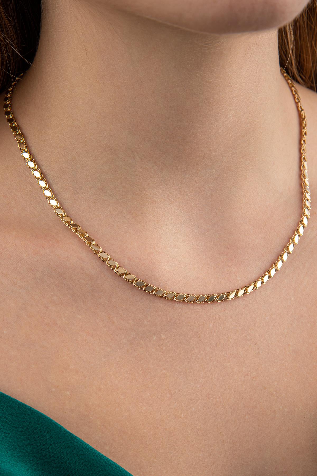 14K Gold Sequin Chain 0.137 inch
