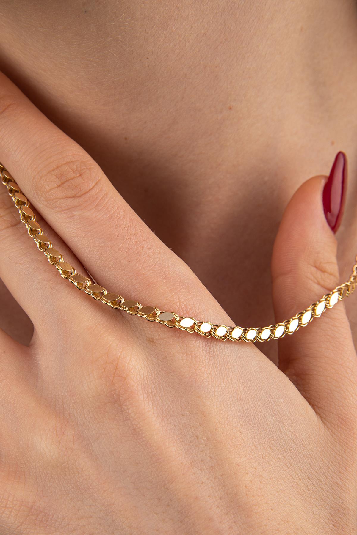 14K Gold Sequin Chain 0.137 inch