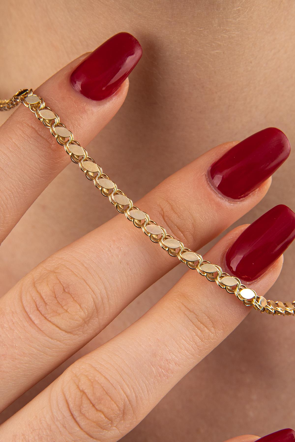 14K Gold Sequin Chain 0.137 inch