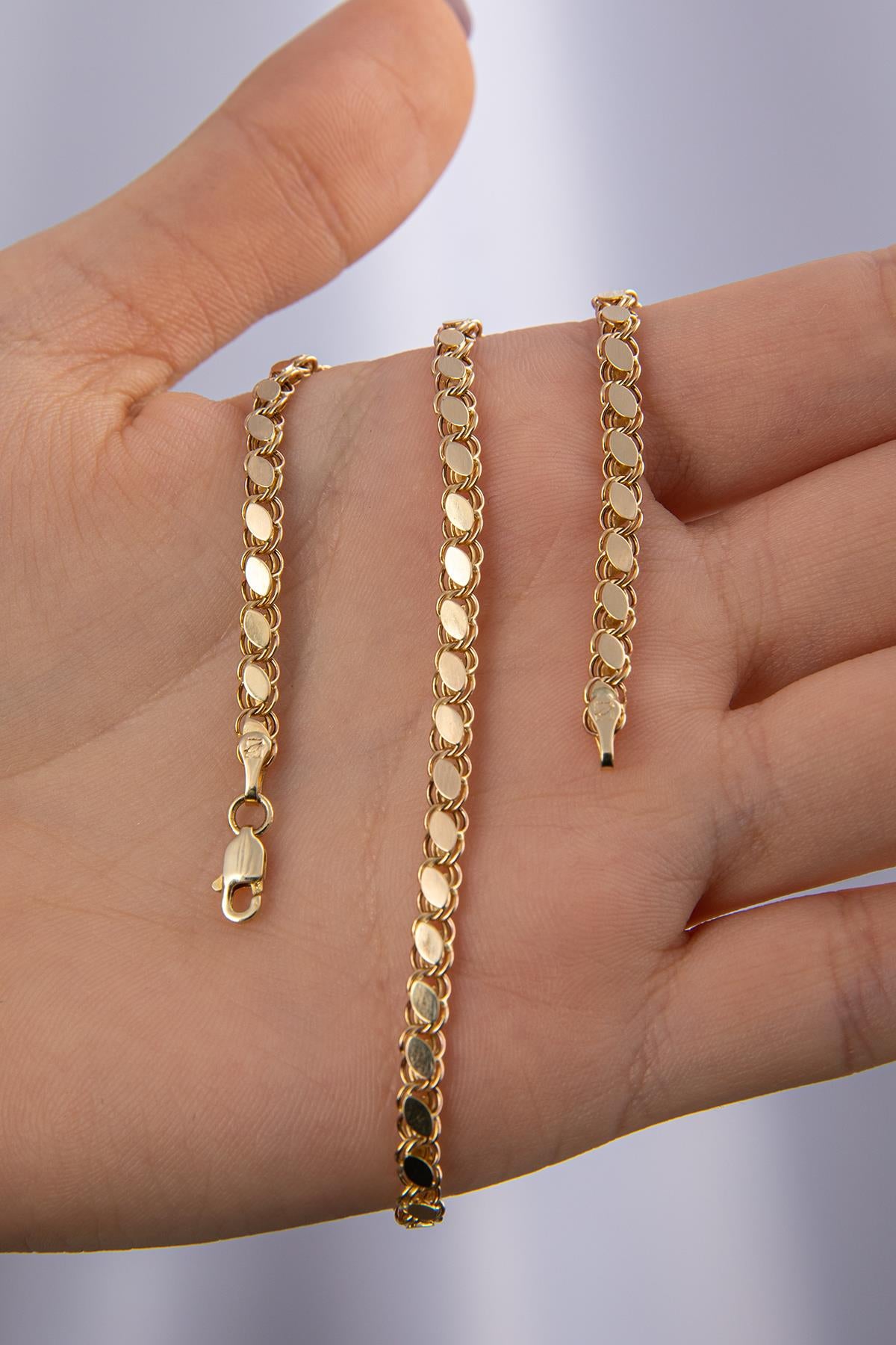 14K Gold Sequin Chain 0.137 inch
