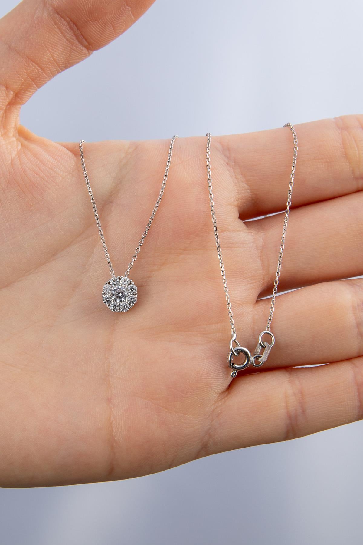 14K Gold Stone Daisy Necklace