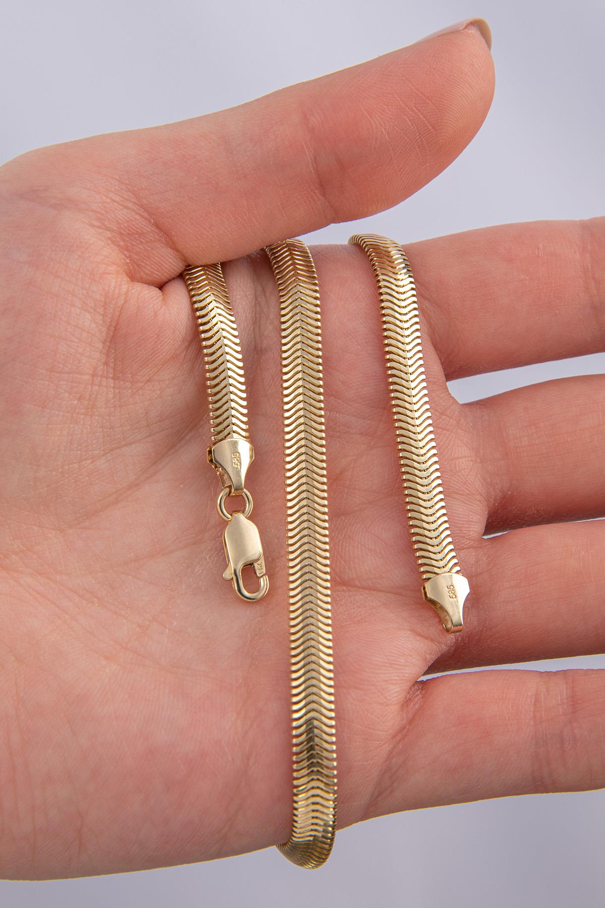 14K Gold Thick Snake Chain Necklace 0.210 inch