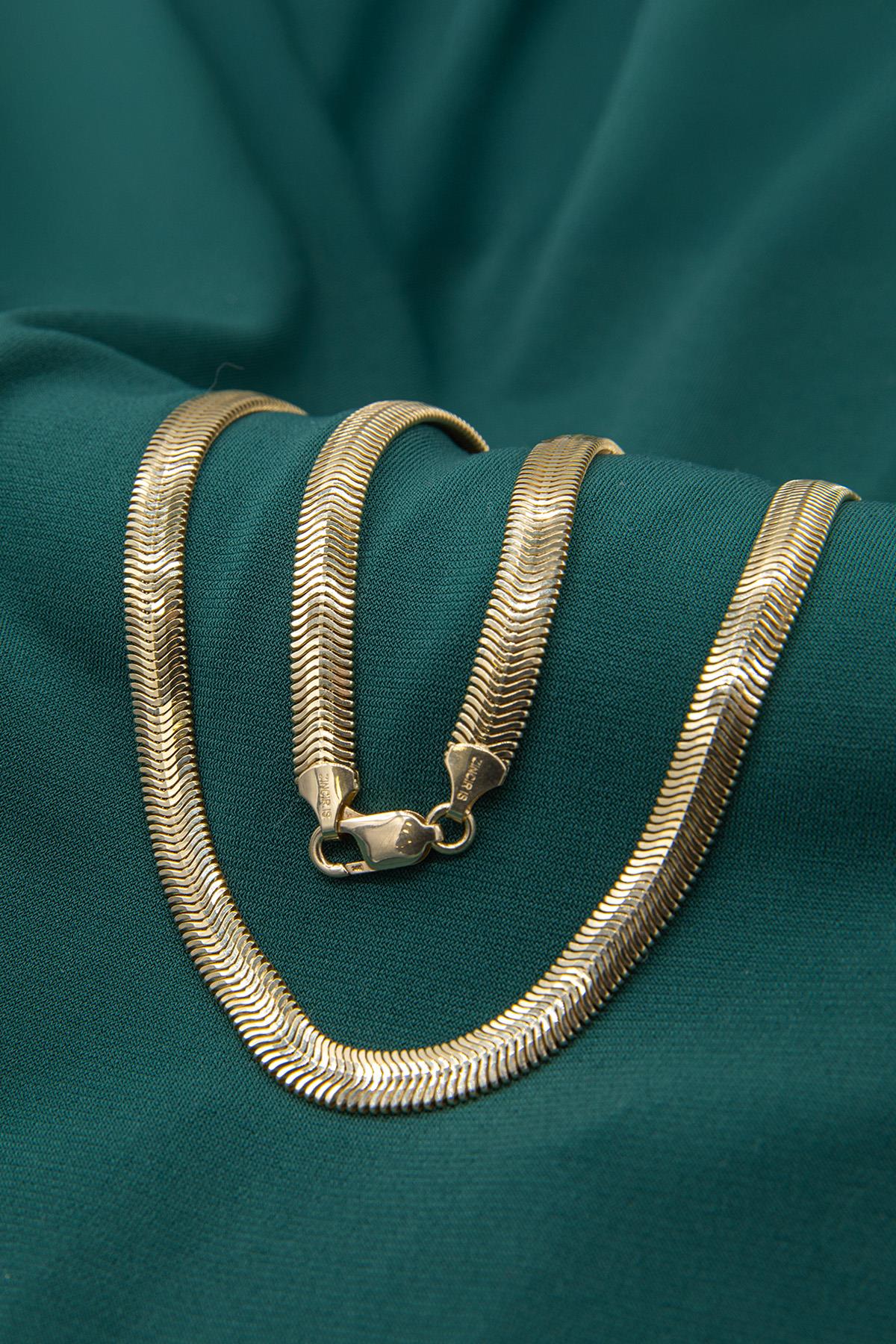 14K Gold Thick Snake Chain Necklace 0.210 inch