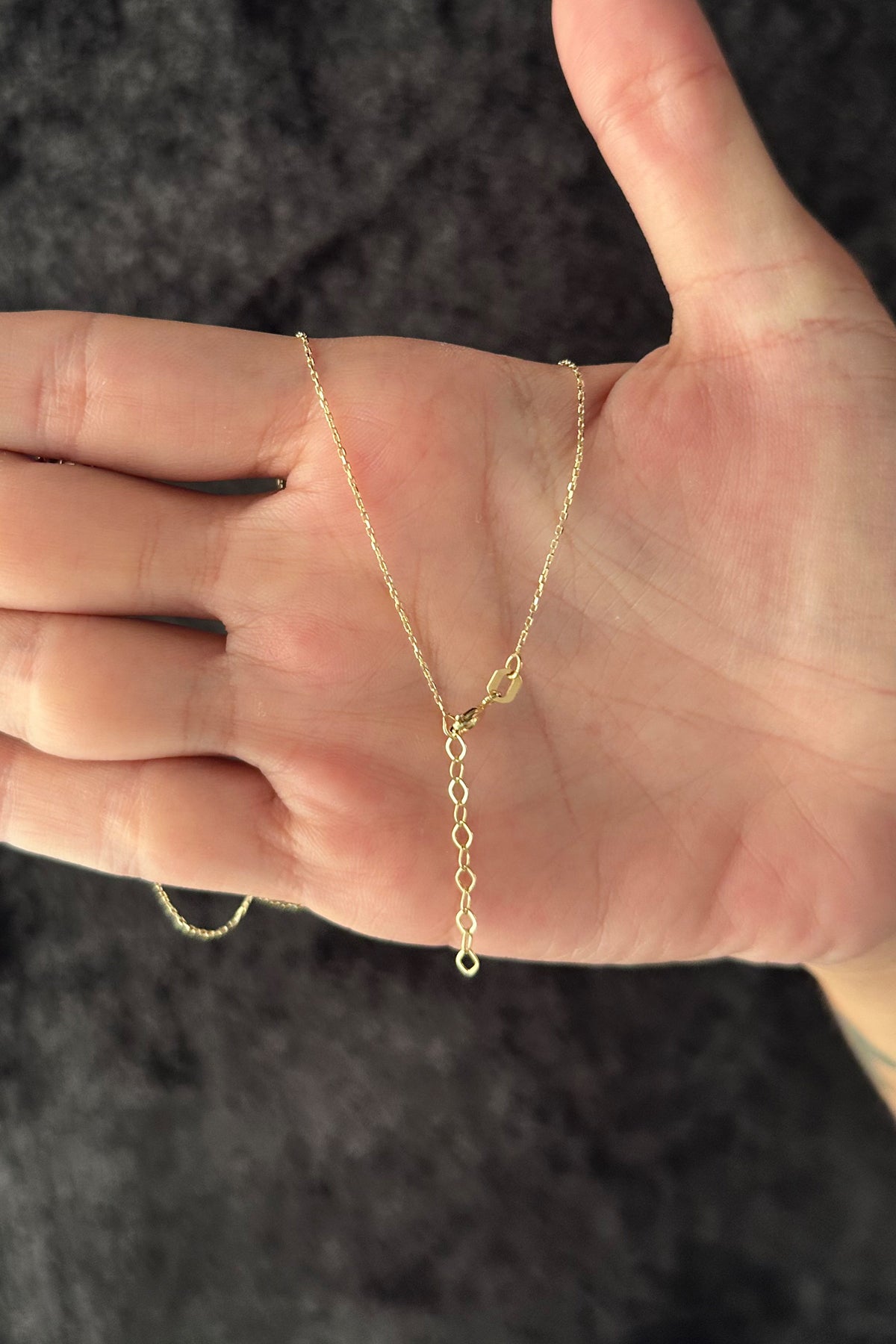 14K Gold U Initial Necklace