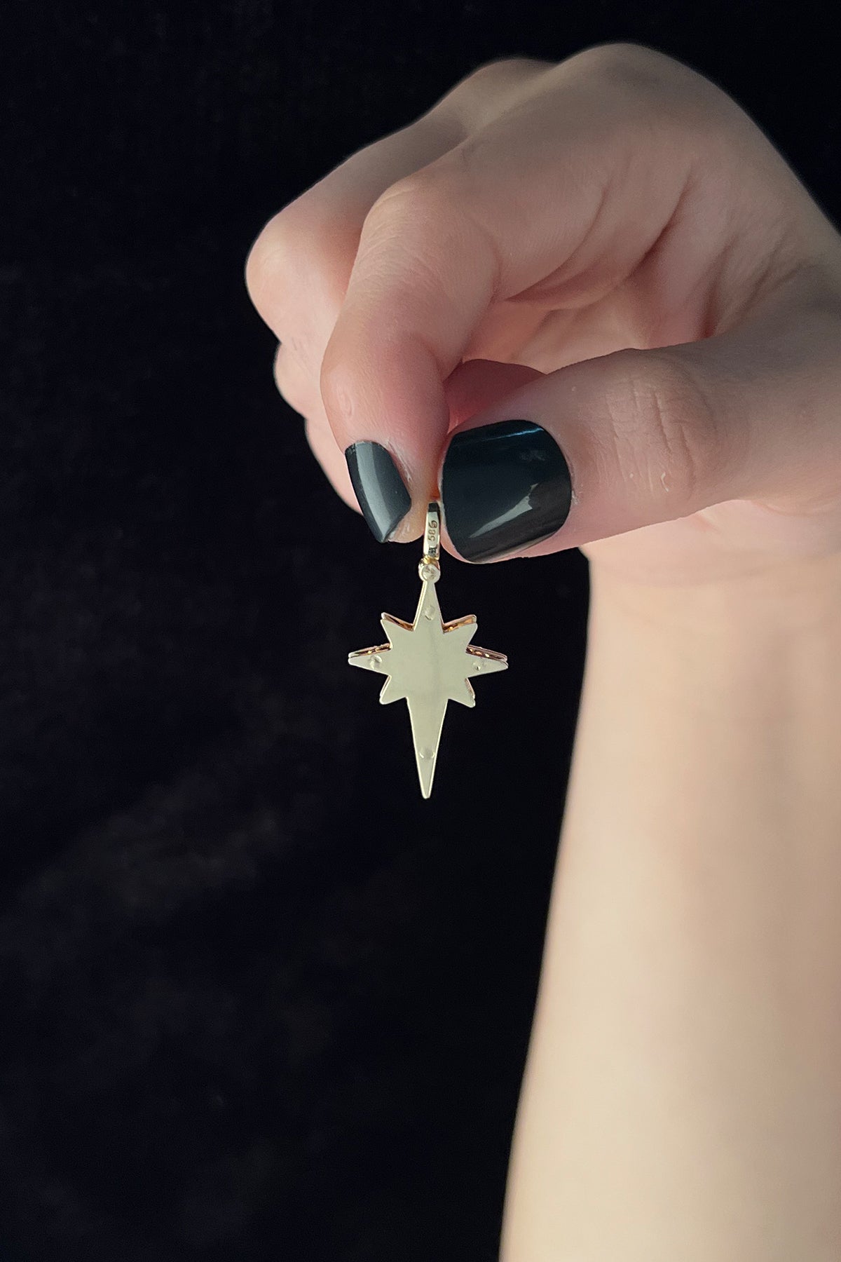 14K Gold 3D Polar Star Charm