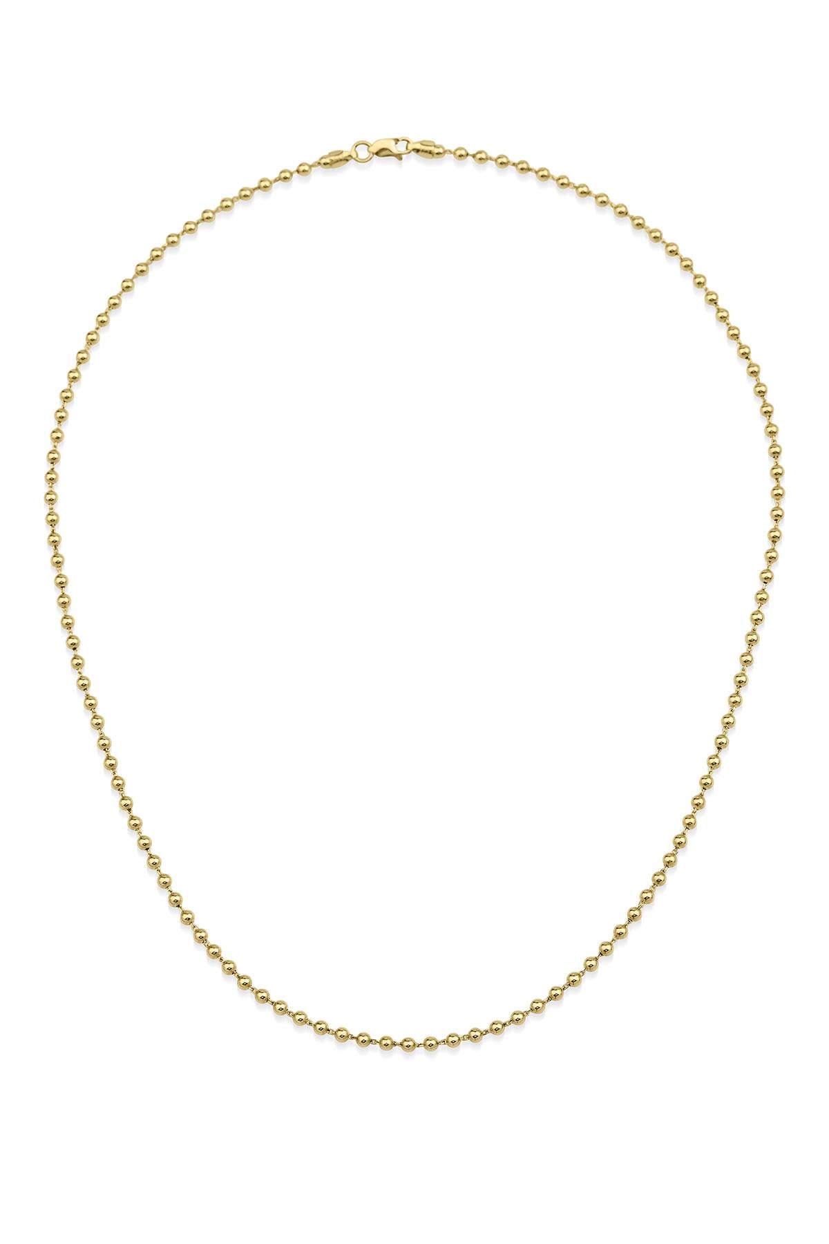14K Gold Ball Bead Chain   0.102 inch