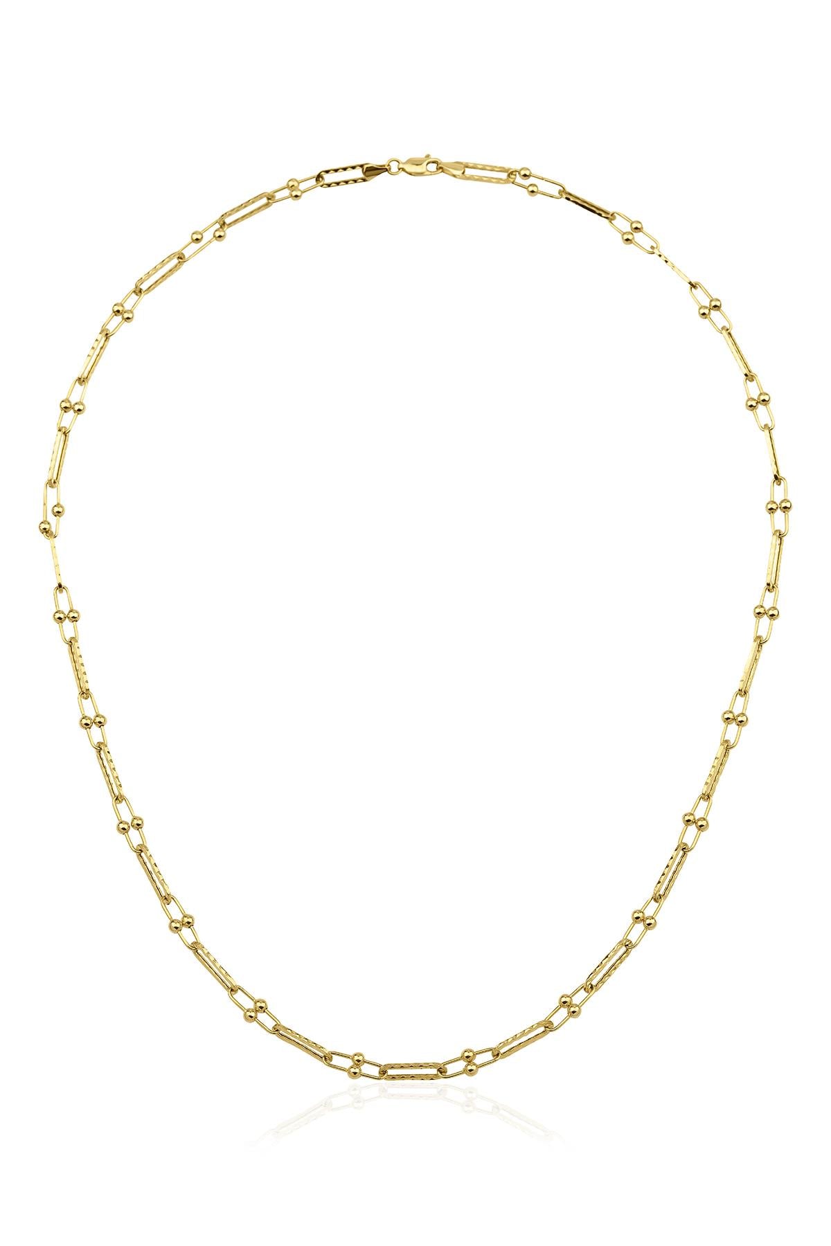 14K Gold Bauble Paperclip Chain