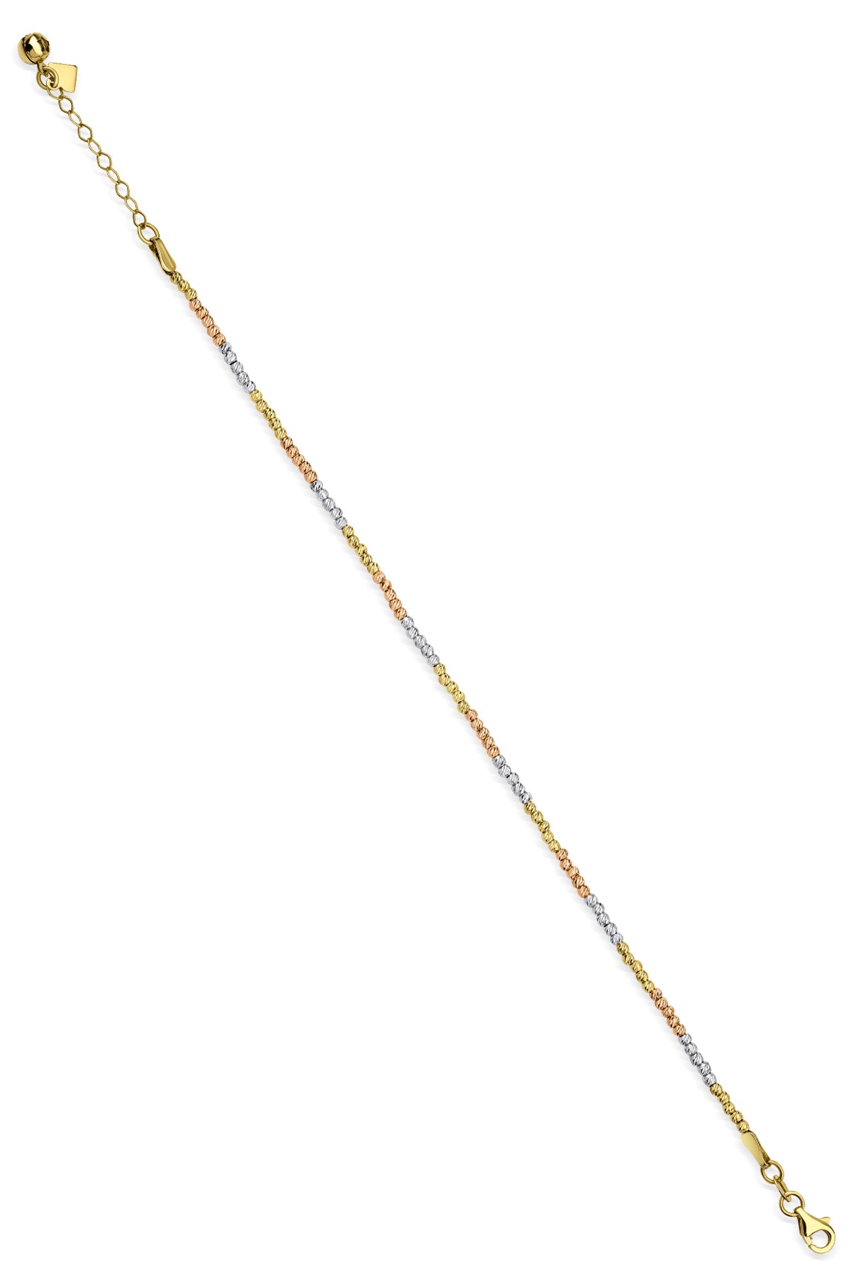 14K Gold Bead Ball Diamond Cut Bracelet