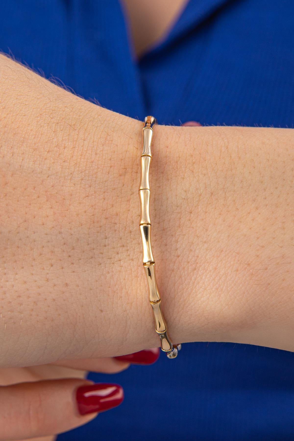 14K Gold Bone Shape Bracelet