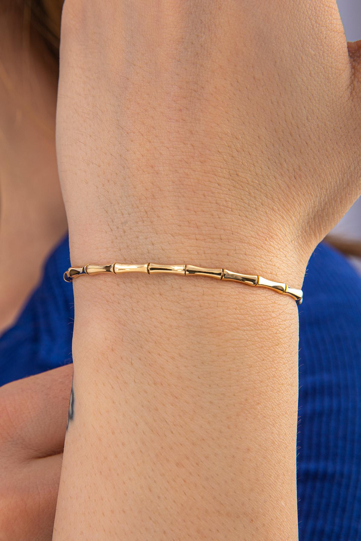 14K Gold Bone Shape Bracelet