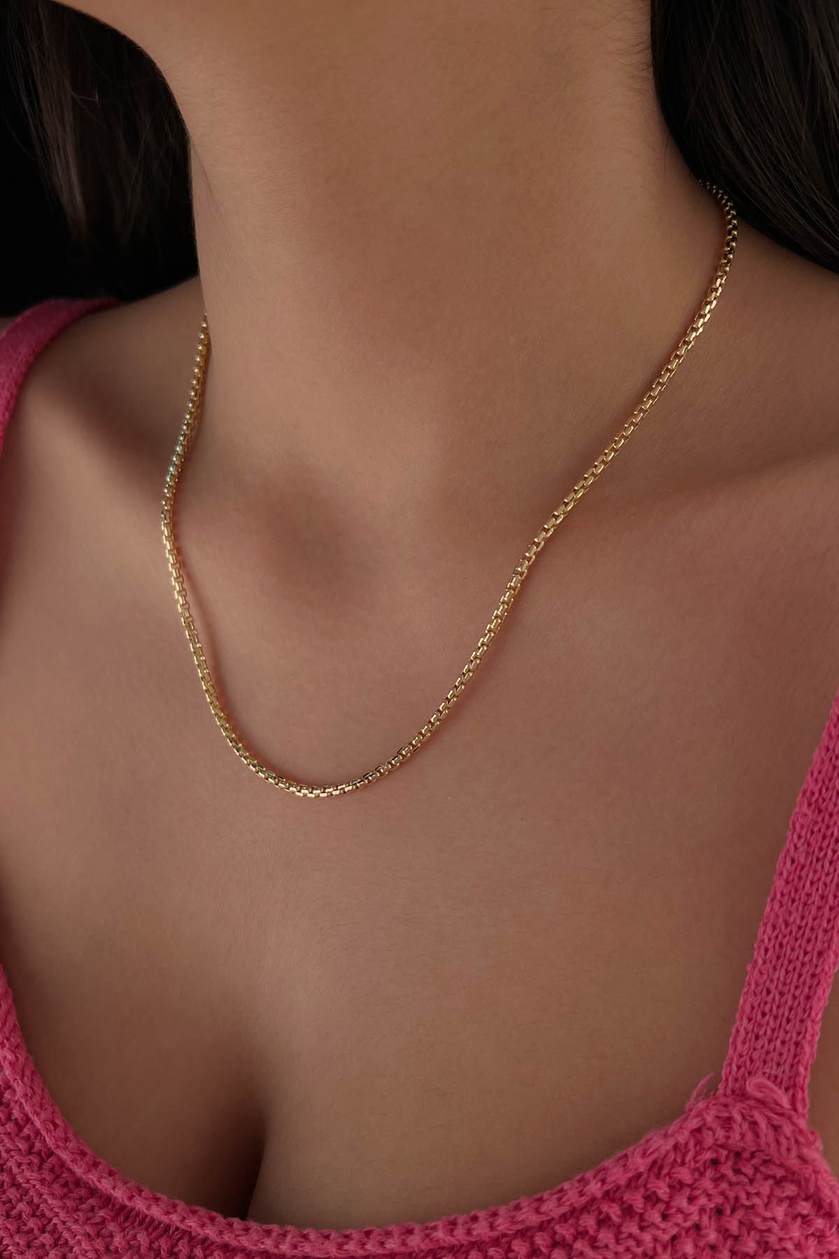 14K Gold Box Chain  0.102 inch
