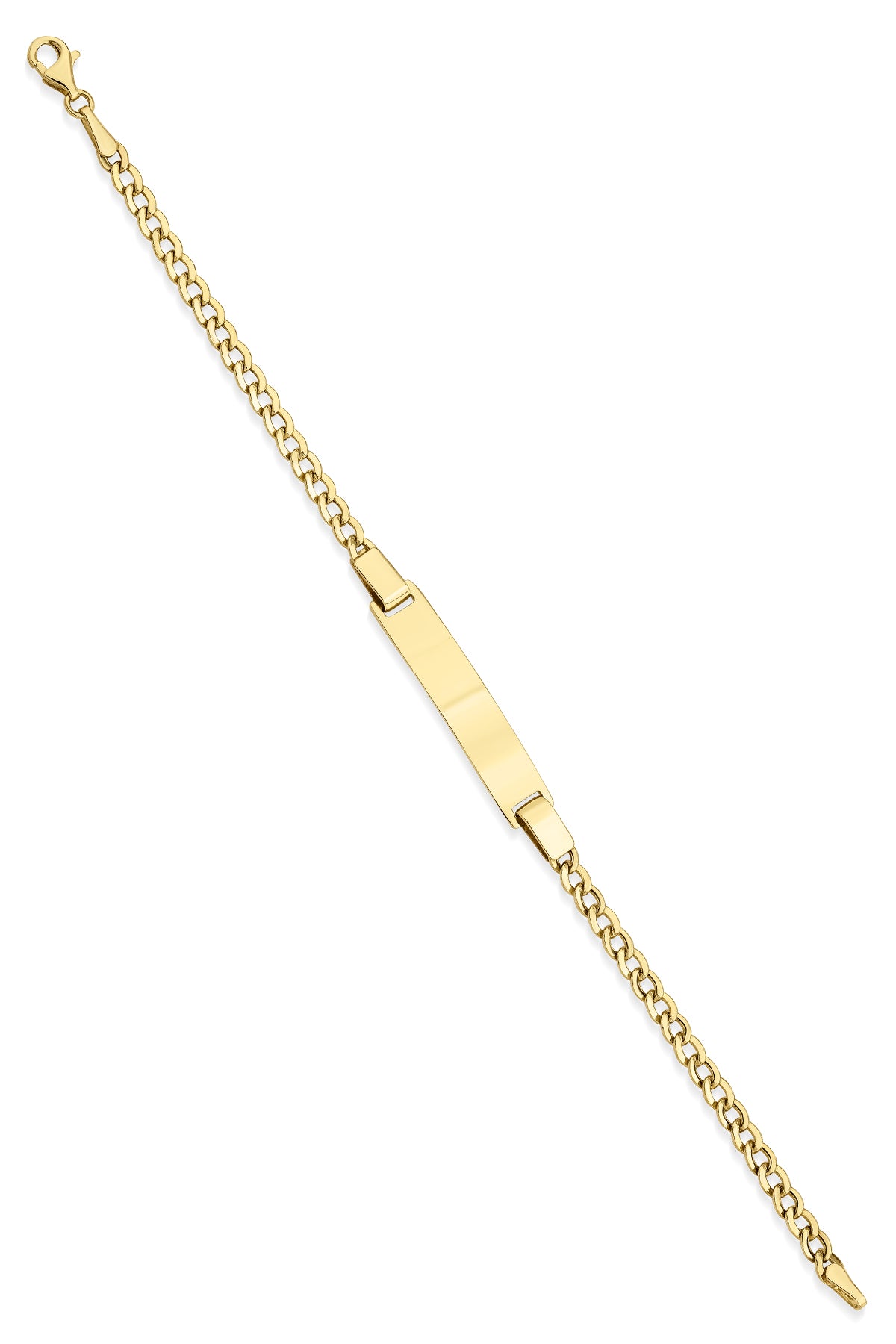 14K Gold Children's İD Cuban Link Bracelet
