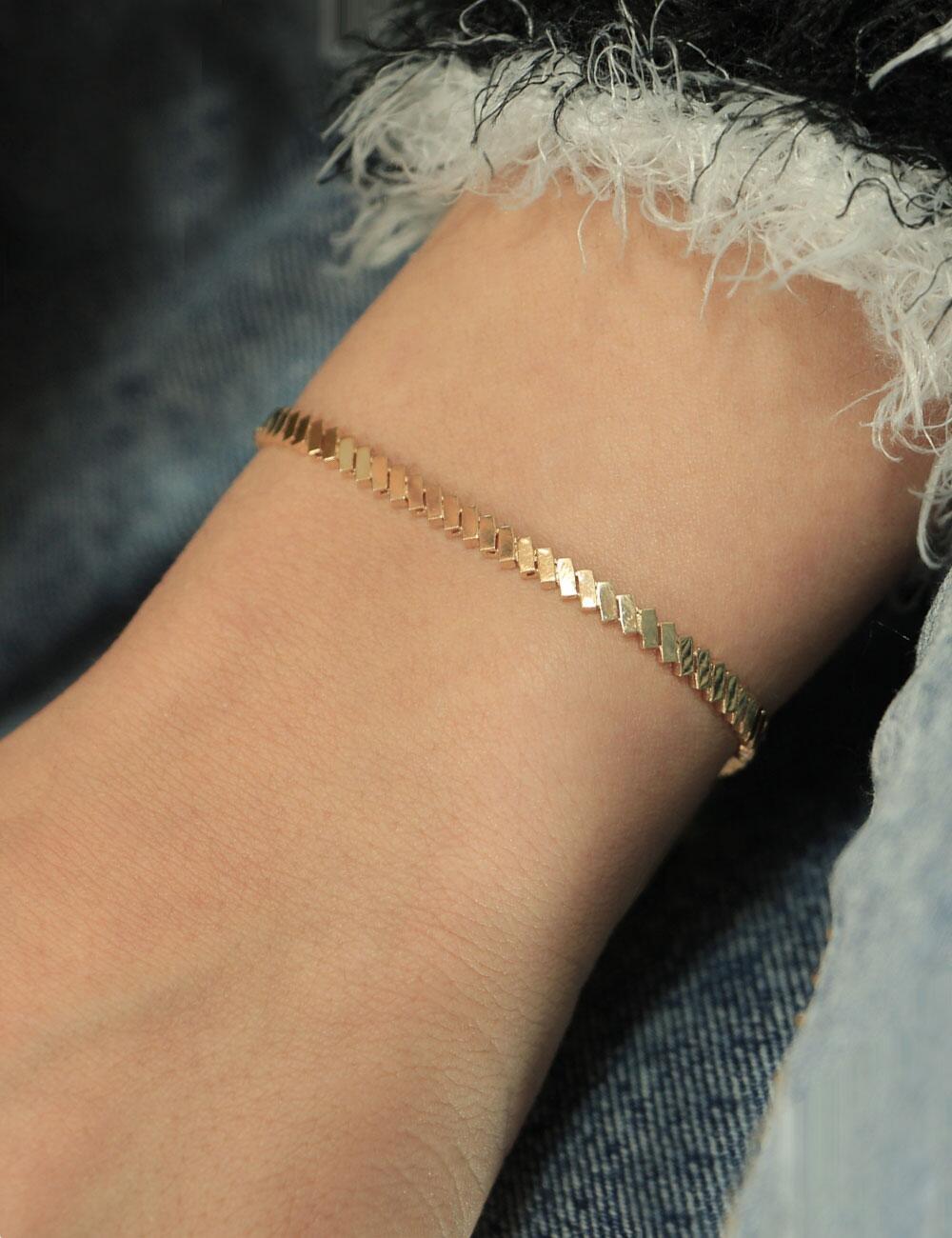 14K Gold Conjoined Rectangles Bracelet