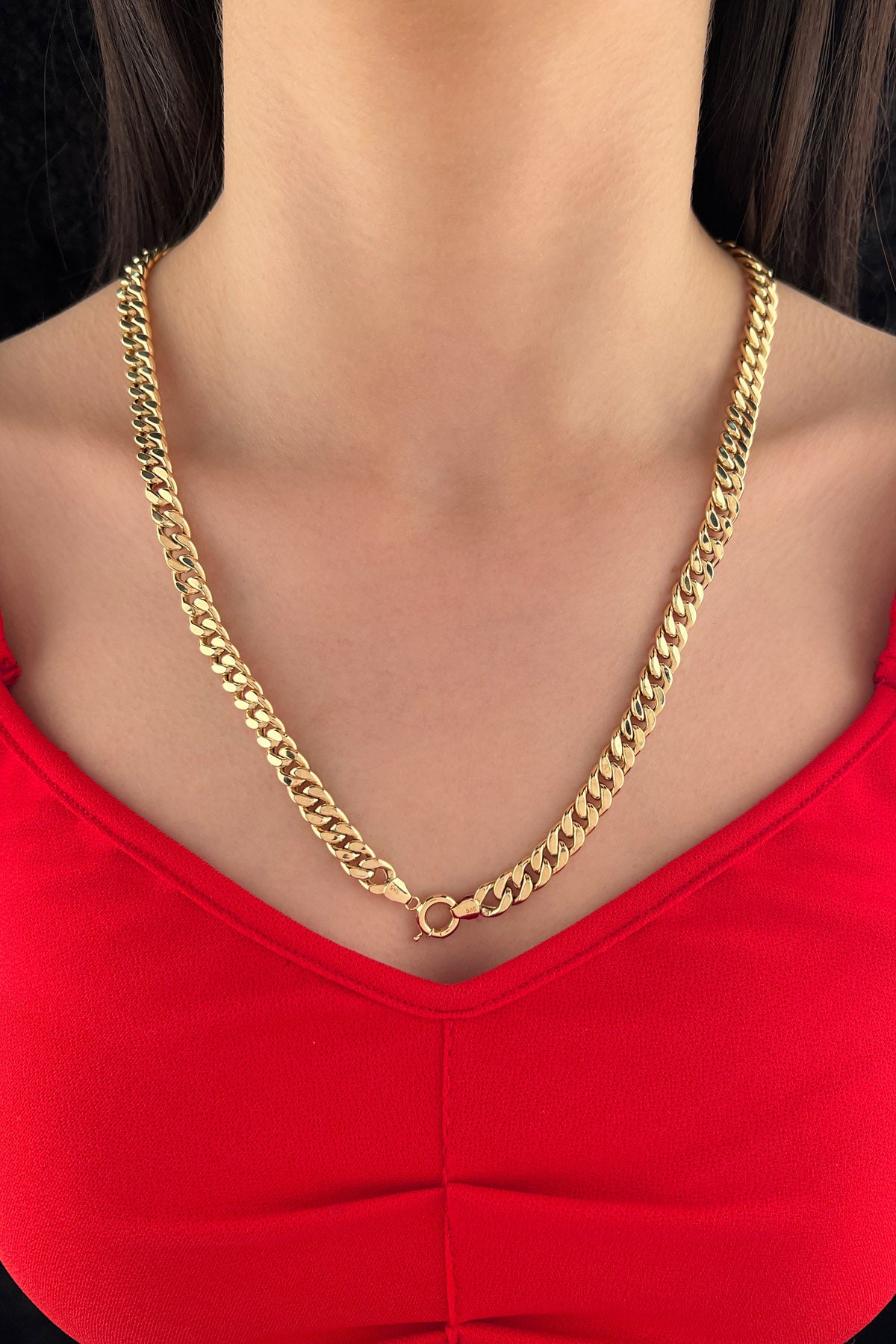 14K Gold Cuban Chain With Sailor Lock  0.322 inch