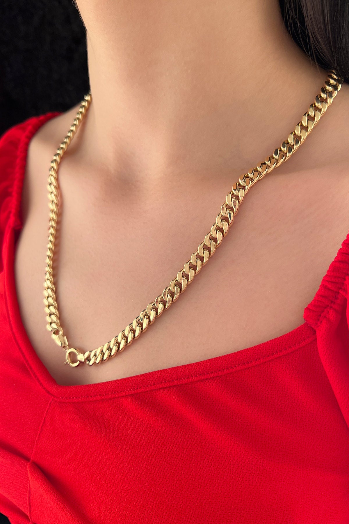 14K Gold Cuban Chain With Sailor Lock  0.322 inch