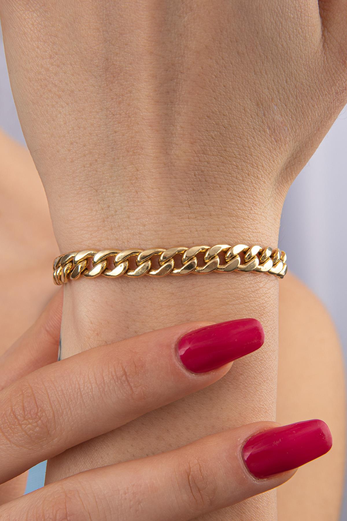 14K Gold Cuban Link Chain Bracelet