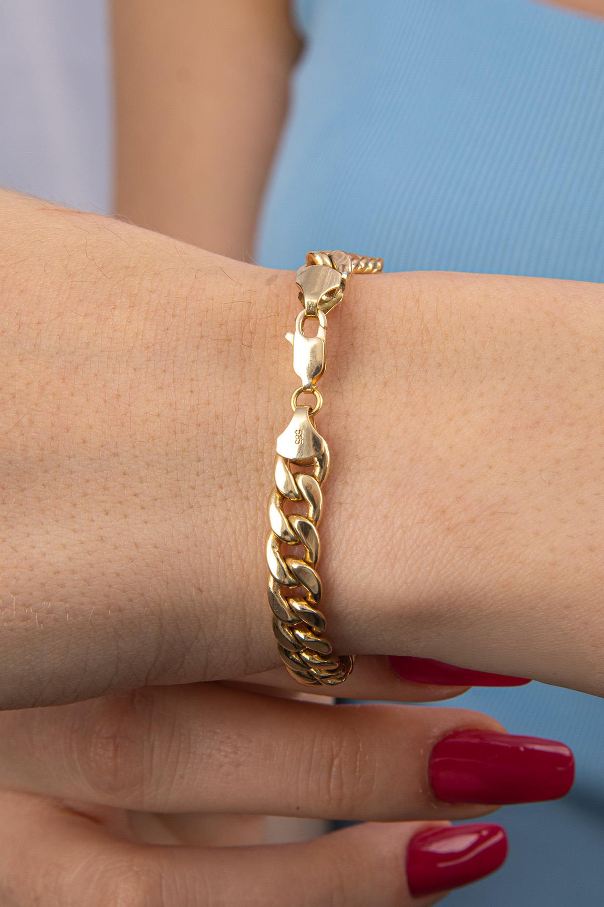 14K Gold Cuban Link Chain Bracelet
