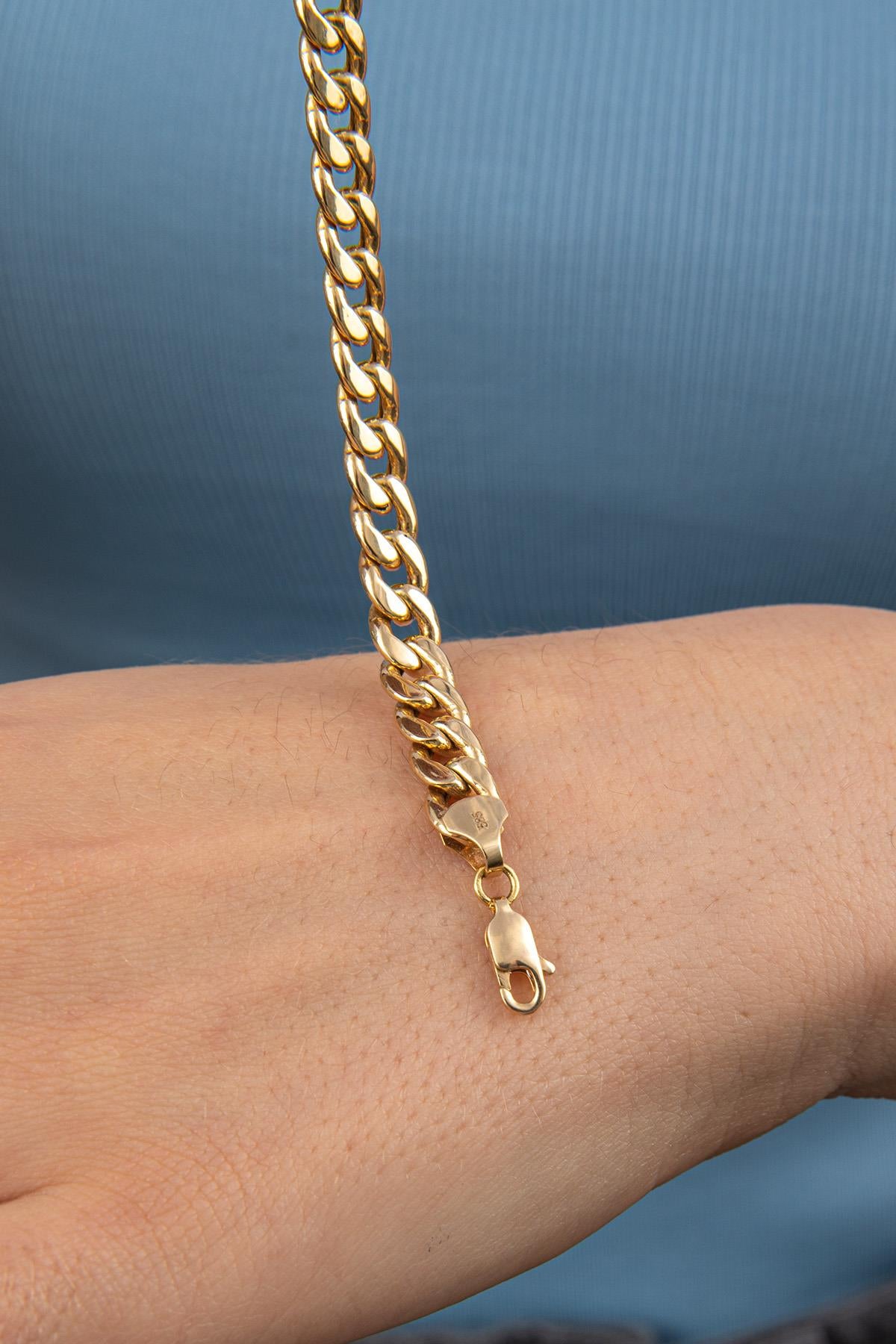 14K Gold Cuban Link Chain Bracelet