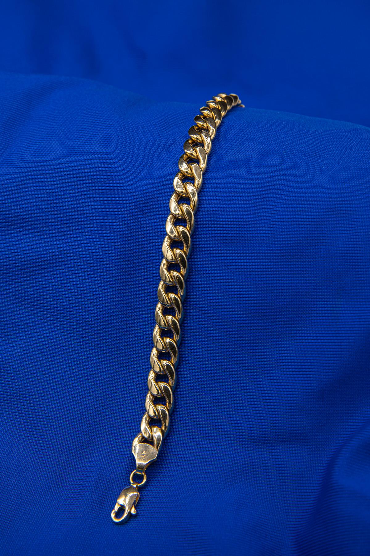 14K Gold Cuban Link Chain Bracelet