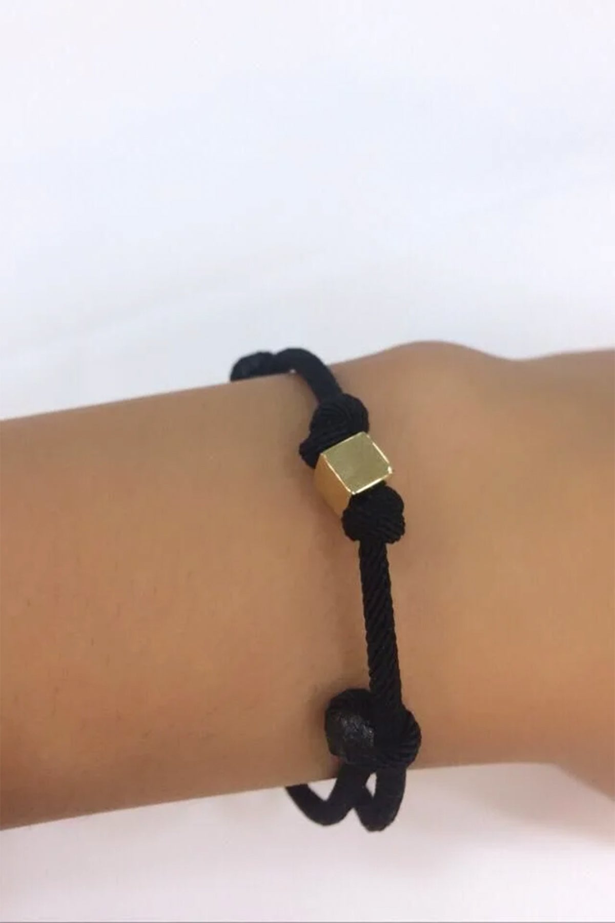 14K Gold Cube Rope Bracelet