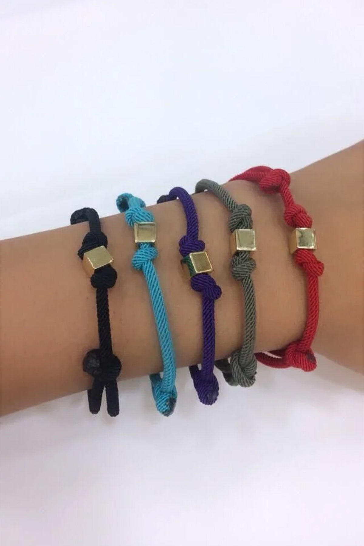 14K Gold Cube Rope Bracelet