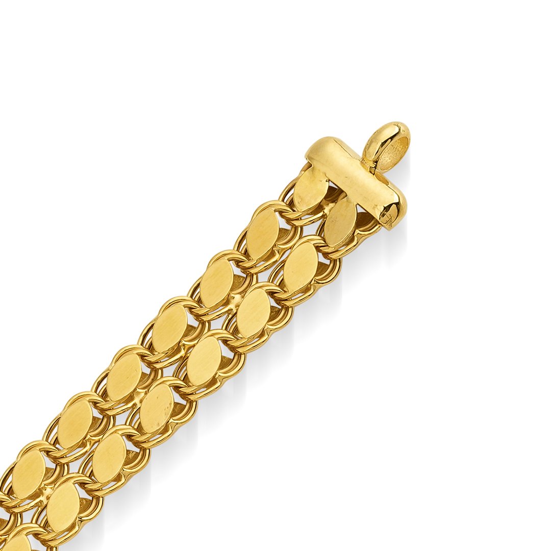 14K Gold Double Row Sequin Bracelet
