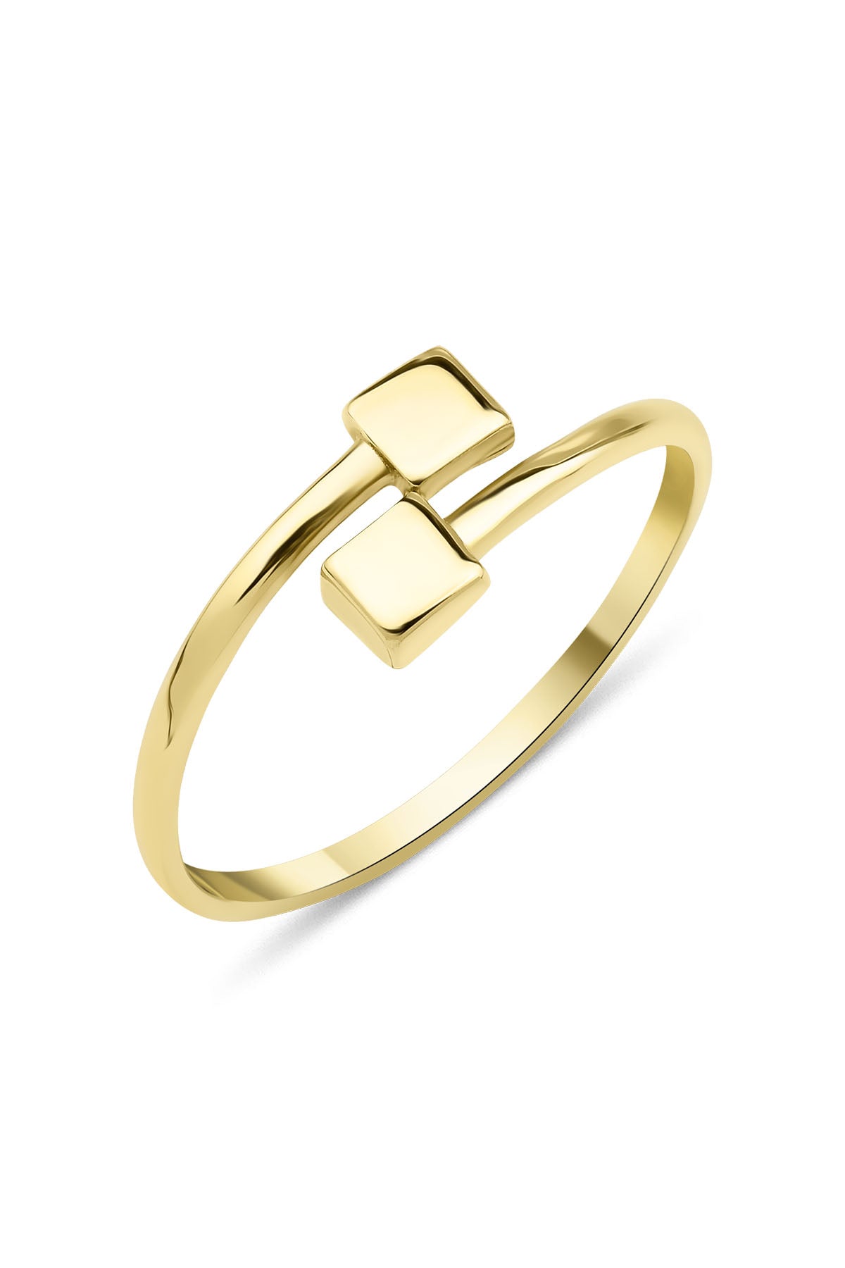 14K Gold Double Square Ring