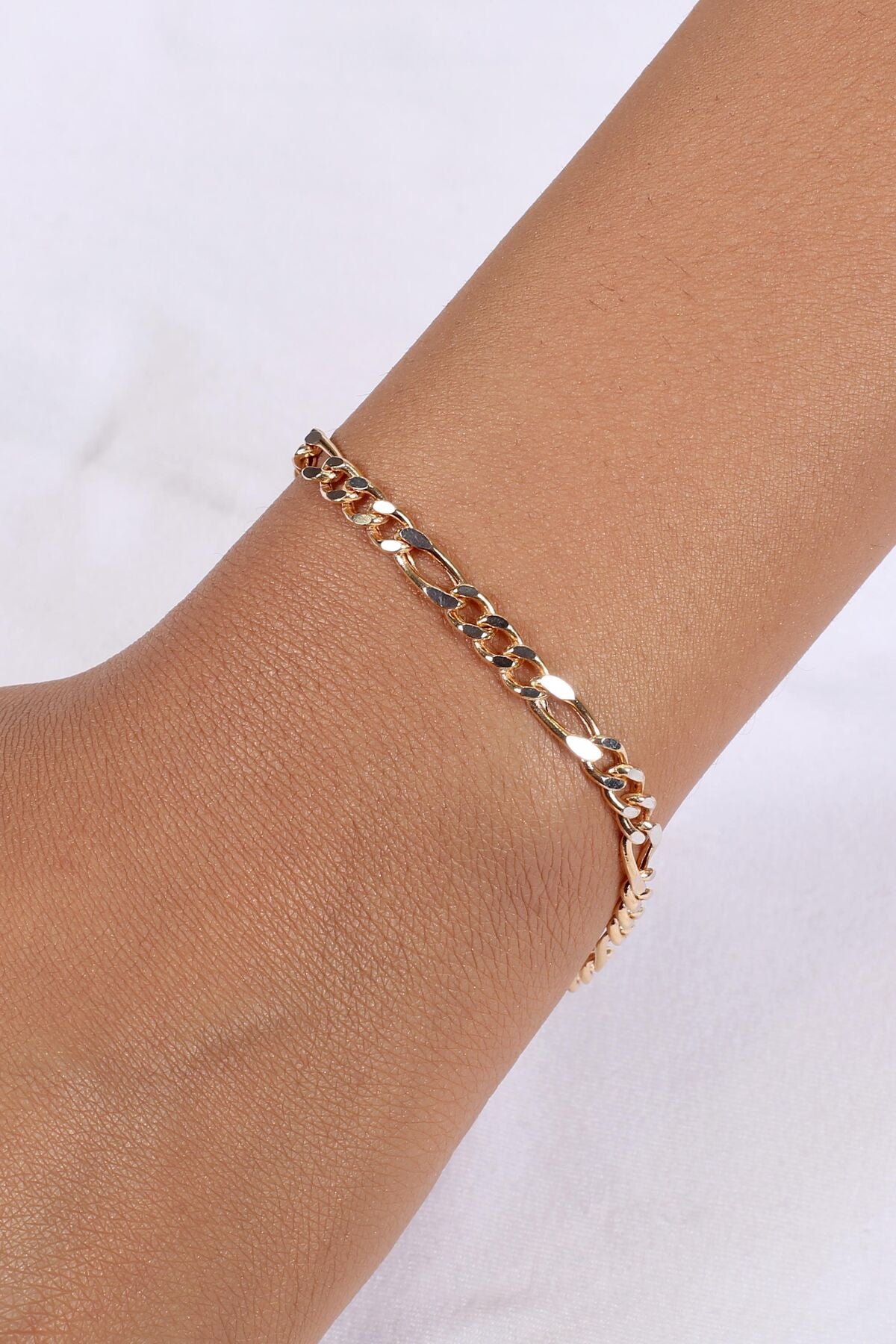14K Gold Figaro Bracelet  2