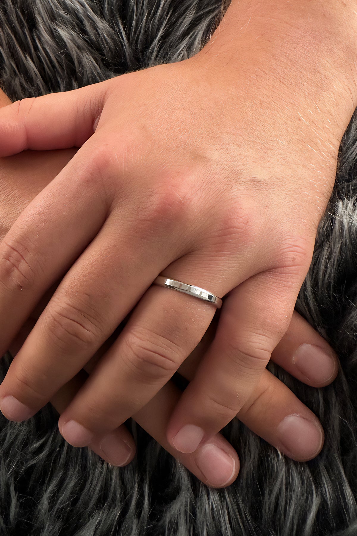 14K Gold Flat Court Shape Man Wedding Ring  0.122 inch