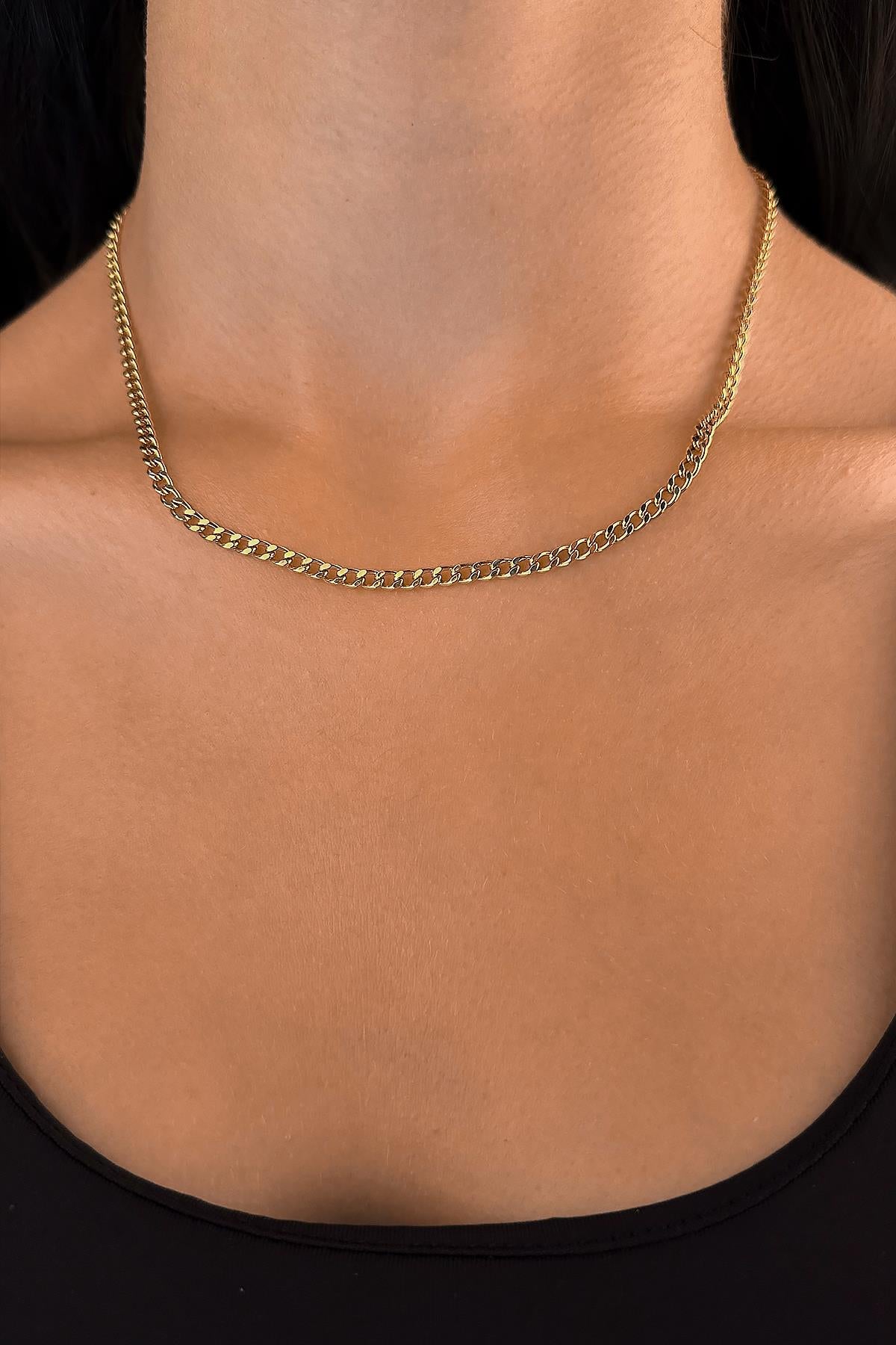 14K Gold Flat Cuban Chain  0.143 inch