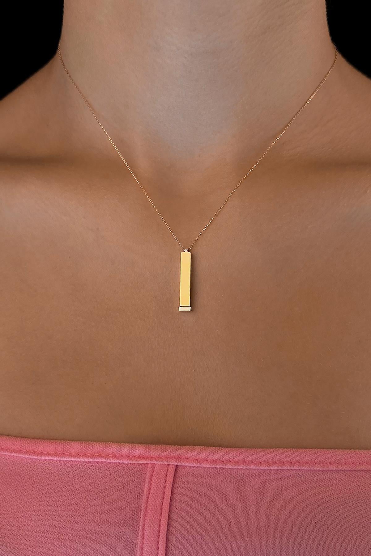 14K Gold Gold Bar Necklace