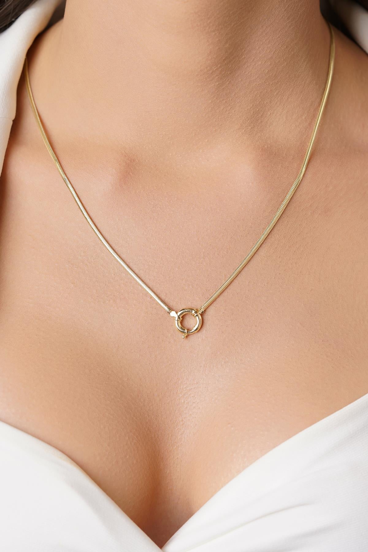 14K Gold Italian Herringbone Chain Necklace 2.05 mm