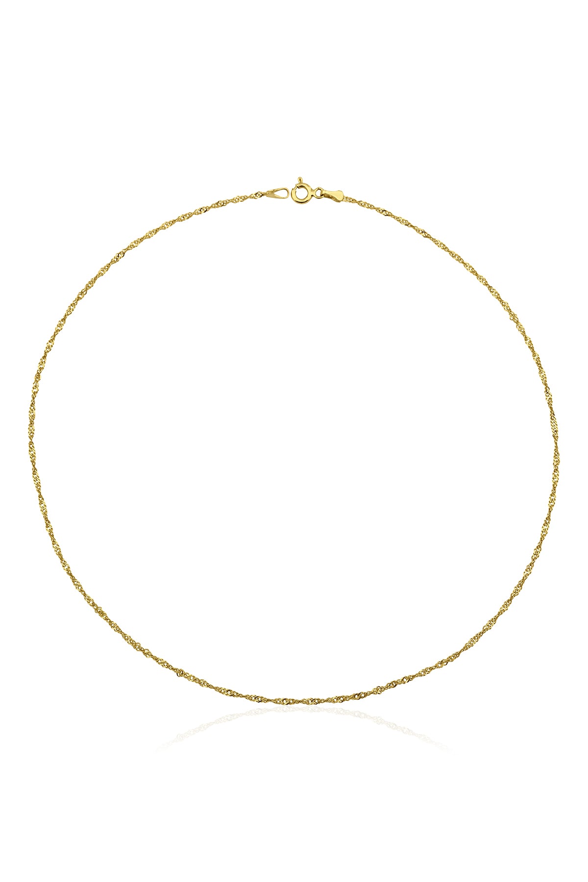 14K Gold Italian Snake Back Chain  With Sailor Lock   0.090 inch