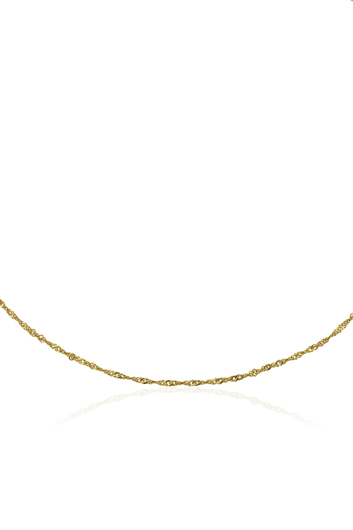 14K Gold Italian Snake Back Chain  With Sailor Lock   0.090 inch