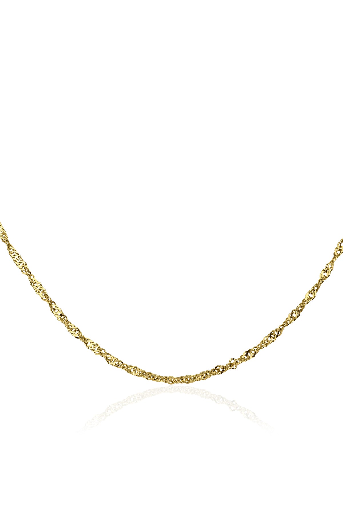 14K Gold Italian Snake Back Chain  With Sailor Lock   0.102 inch