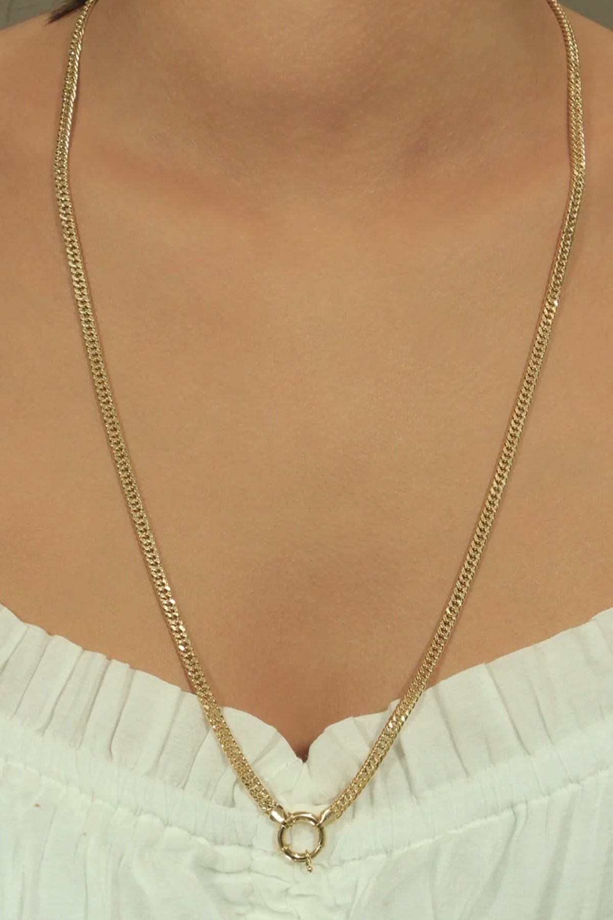 14K Gold Miami Curb Chain With Sailor Lock  0.157 inch