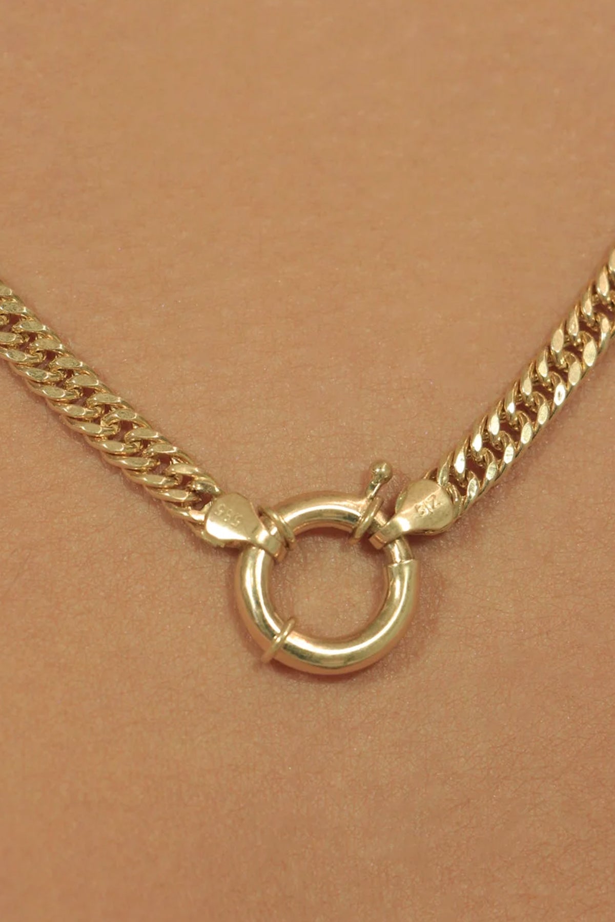 14K Gold Miami Curb Chain With Sailor Lock  0.157 inch