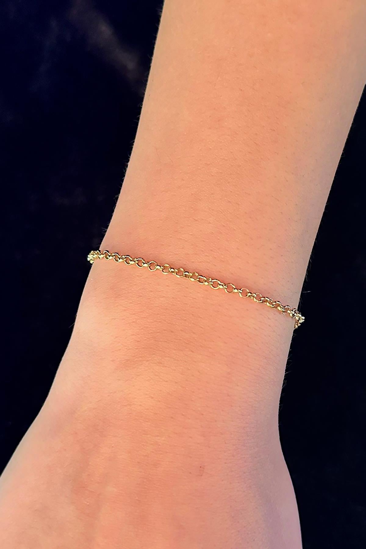 14K Gold Rolo Bracelet  0,100 inches