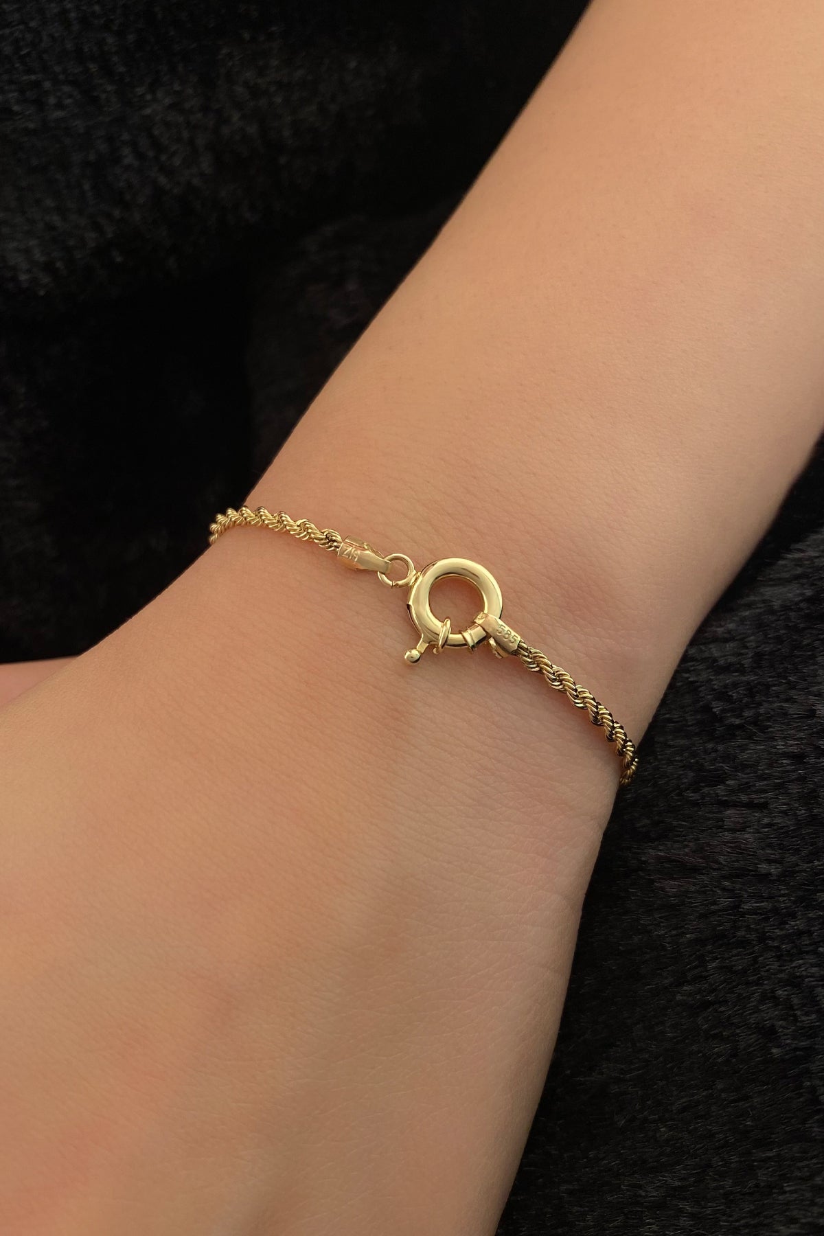 14K Gold Rope Bracelet  0,108 inch